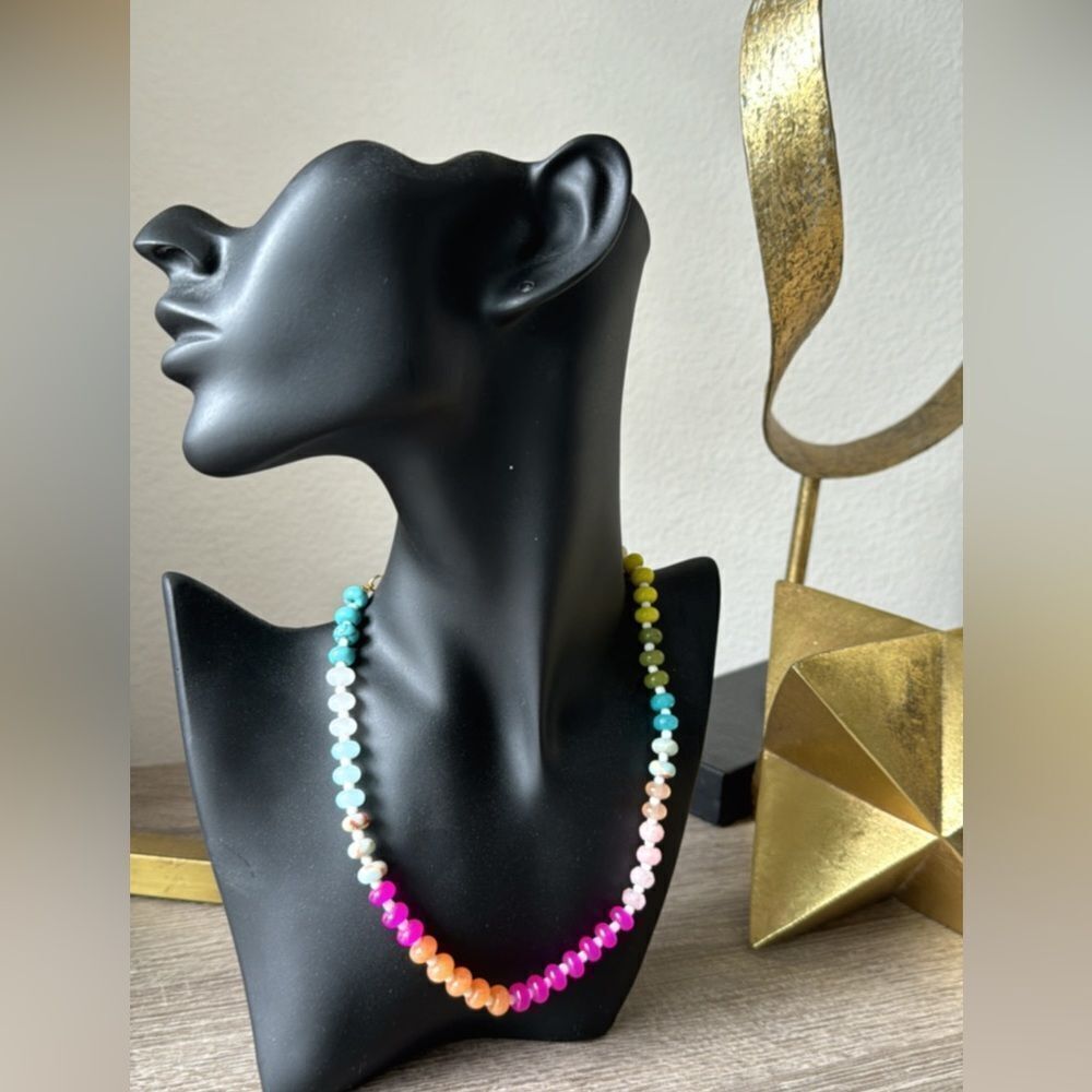 Bohemian rainbow necklace A517 - Picture 2 of 3